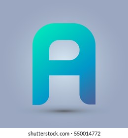 Letter A icon and logo template.  New design and elegant typographic concept. blue