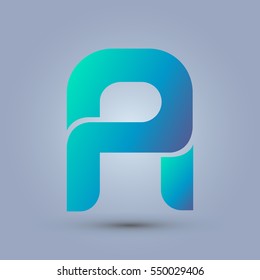 Letter A icon and logo template. New design and elegant typographic concept. blue