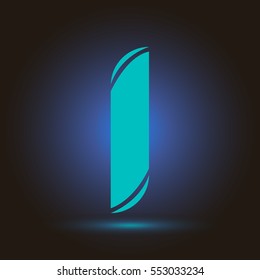 Letter I icon and logo template.  New  Flat design and elegant typographic concept. blue sky