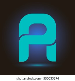 Letter A icon and logo template.  New  Flat design and elegant typographic concept. blue sky