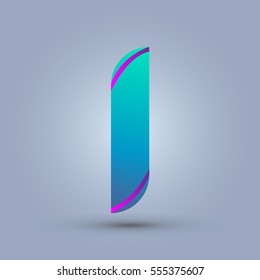Letter I icon and logo template.  New design and elegant typographic concept. Two line purple. blue