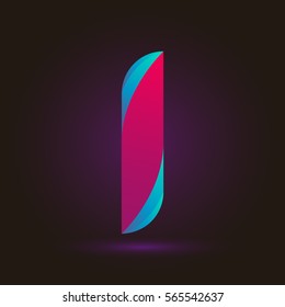 Letter I icon and logo template.  New design and elegant typographic concept. twisted, gradient red and blue