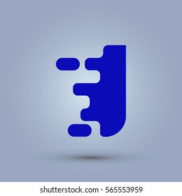 Letter I icon and logo template.  New Flat design and elegant typographic concept. spread the font. Blue