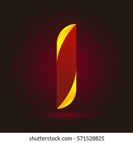 Letter I icon and logo template.  New design and elegant typographic concept. twisted, red and yellow