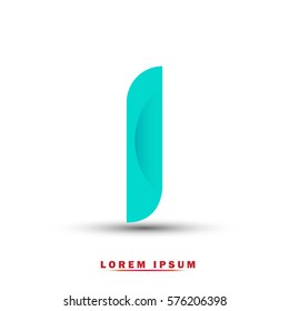 Letter I icon and logo template.  New design, elegant, and simple typographic . blue