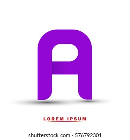 Letter A icon and logo template.  New design, elegant, and simple typographic . purple