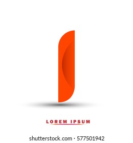 Letter I icon and logo template.  New design, elegant, and simple typographic . orange