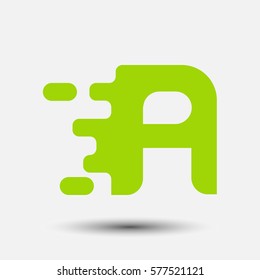 Letter A icon and logo template.  New design and elegant typographic. spread the font. green