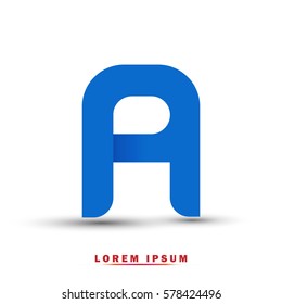 Letter A icon and logo template.  New design, elegant, and simple typographic . blue sea