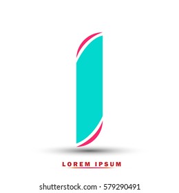 Letter I icon and logo template.  New  Flat design and elegant typographic. blue and pink