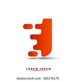 Letter I icon and logo template.  New design and elegant typographic. spread the font. orange gradation