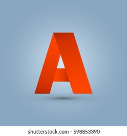 Letter A icon and logo template.  New design and elegant typographic. orange ribbon