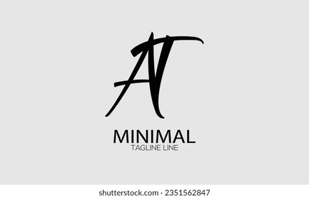  icono de letra vector de logotipo AT