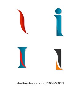 i letter icon logotype sign symbol illustration.with modern creative flat design.isolated on white background.vector