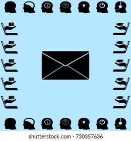 Letter icon, mail vector illustration