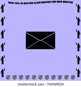 Letter icon, mail vector illustration