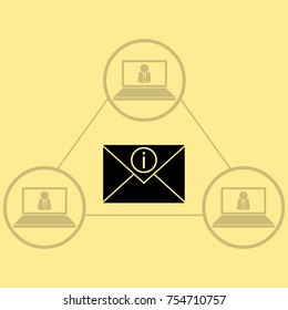 Letter icon, mail vector illustration