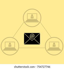 Letter icon, mail vector illustration