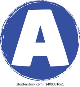 The letter A icon on circle background. Vector illustration. 