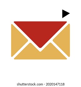 letter icon on a white background, vector illustration