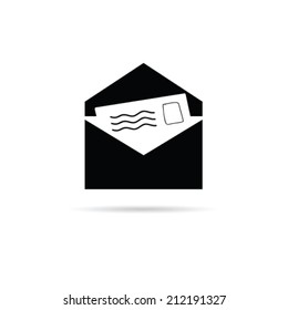 letter icon with paper icon vector illustration