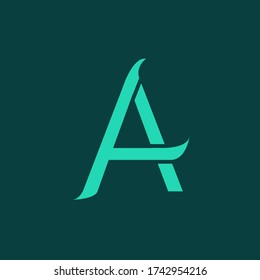 
The letter A icon with a pointed shape at both ends with broken connections. You can use it as a company logo