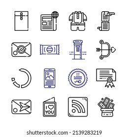 letter Icon Set with line icons. Modern Thin Line Style. Suitable for Web and Mobile Icon. Vector illustration EPS 10.