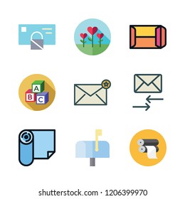 letter icon set. vector set about flower, mail, abc and mailing icons set.