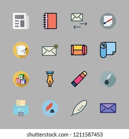 letter icon set. vector set about writer, craft, email and mail icons set.
