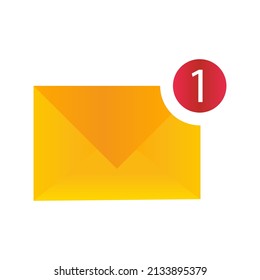 letter icon, single message, unread message concept, vector illustration