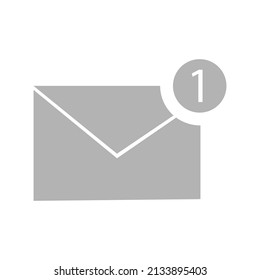 letter icon, single message, unread message concept, vector illustration