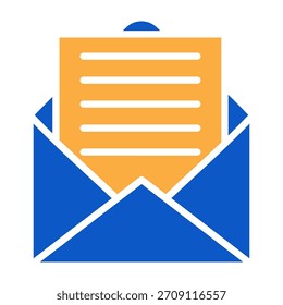 Letter Icon Solid Color Design Vector Illustration