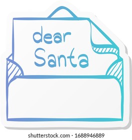 Letter icon in sticker color style. Message, postal, correspondence