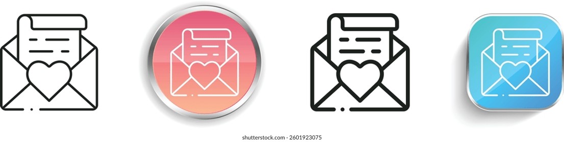 letter icon. Thin Linear, Regular and Button Style Design Isolated On White Background