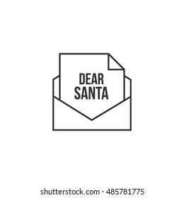 Letter icon in thin outline style. Message, postal, correspondence 
