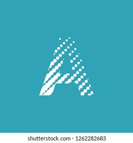 A letter icon with transformation effect on light blue background vector editable