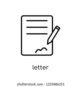 letter icon. Trendy modern flat linear vector letter icon on white background from thin line Communication collection, outline vector illustration
