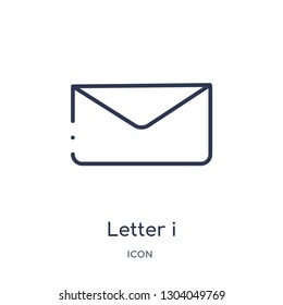 letter i icon from user interface outline collection. Thin line letter i icon isolated on white background.