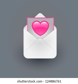 Letter icon with Valentine card