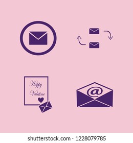 letter icon. letter vector icons set envelope, mail, heart envelope and response letter
