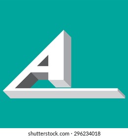 Letter A icon. Vector illustration