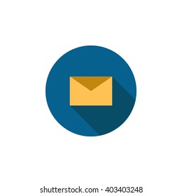 Letter Icon. Letter vector illustration. Mail Icon. Mail vector illustration. Flat Vector Illustration with Long Shadow. Flat icon with Long Shadow