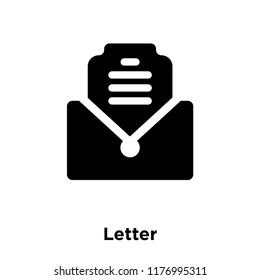 Letter icon vector isolated on white background, logo concept of Letter sign on transparent background, filled black symbol