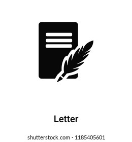 Letter icon vector isolated on white background, logo concept of Letter sign on transparent background, filled black symbol
