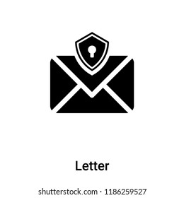 Letter icon vector isolated on white background, logo concept of Letter sign on transparent background, filled black symbol