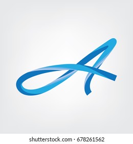 letter a icon vector with straw style.