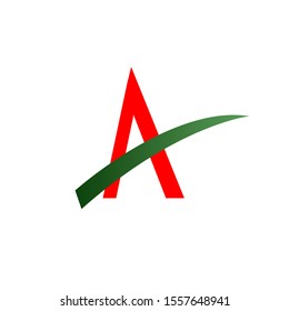 letter icon in white background Red and Green color 