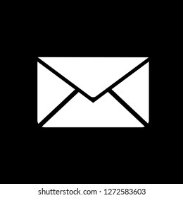 Letter icon in white color on a black background. Editable vector file (eps). Symbol for use in website design, mobile app, user interface and everything.