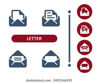 Letter Icons. Envelope, Mail, Email, E-mail, Message Icon. Professional, 32x32 pixel perfect vector icon.