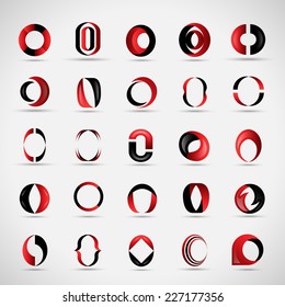Letter Icons Set - Isolated On Gray Background - Vector Illustration, Graphic Design Editable For Your Design